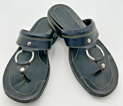 Cole Haan NikeAir 女式 5.5B 码拖鞋凉鞋黑色 Clog 人字拖 — 第 1/4 张图片