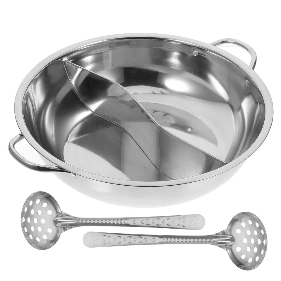  Pentola Calda a Due Sapori con Divisore Pentola per Zuppa in Acciaio - Immagine 1 di 4
