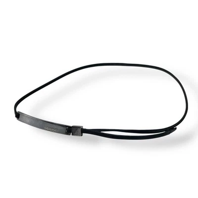 Auténtica Gargantilla Gucci Accesorio Placa Cuero Plateado Negro SV925 Foto 1 de 4