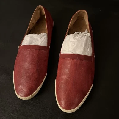 Zapatos Frye para mujer 8M Melanie planos mocasín sin cordones rojo marrón informal cómodo Foto 1 de 4