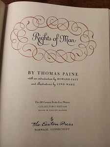 Rights of Man (Ltd Ed) by Thomas Paine Eaton Press Leather Binding 1979 - Bild 1 von 8