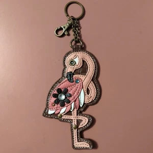Chala Flamingo Key Chain Fob Coin Purse Bird Lover Mini Purse Accessory 100% PU - Picture 1 of 6