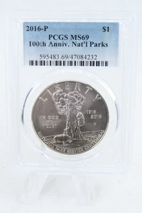 2016-P PCGS MS69 100th Anniversary of National Parks Commemorative Dollar - Bild 1 von 2