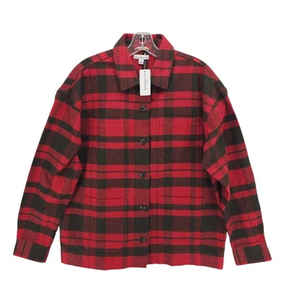 Camisa chaqueta de gamuza LL BEAN para mujer roja a cuadros archivo 1958 talla MEDIANA Foto 1 de 4