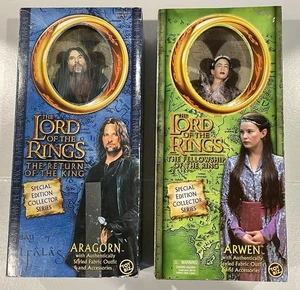 Figuras de 12" de El Señor de los Anillos ARWEN FOTR y Aragorn ROTK 2001-2003 Toy Biz *LEER* - Imagen 1 de 14