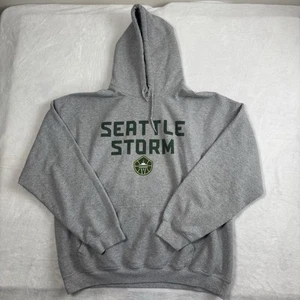WNBA Seattle Strom Grey Pullover Long Sleeve Fleece Hoodie Stain Women's XL - Picture 1 of 9