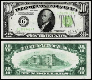 1928-C $10 DOLLAR FEDERAL RESERVE NOTE~~CHICAGO,~VERY FINE - Picture 1 of 1
