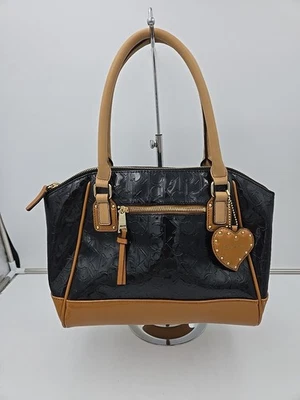 Bolso de Mano Calvin Klein Dome Satchel, Negro/Tostado, 12"x9"x5", USADO Foto 1 de 4