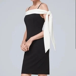 White House Black Market Body Perfecting Sleeve Black Dress Size 6 NWT gown, #23 - Picture 1 of 7