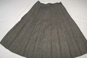 Vintage Tweed Wool Skirt Pleated Barry Ashley Boston - Picture 1 of 9