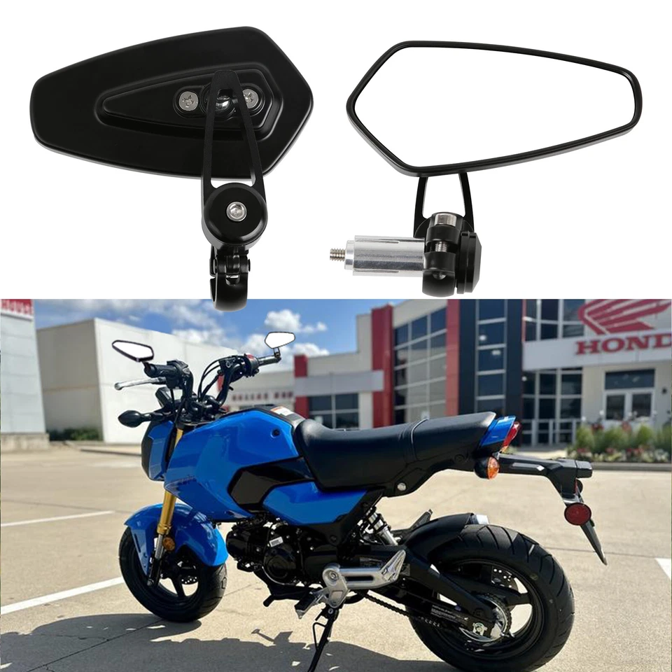Universal Motorcycle 7/8'' Handle Bar End Rearview Side Mirrors for Honda - Изображение 1 из 4