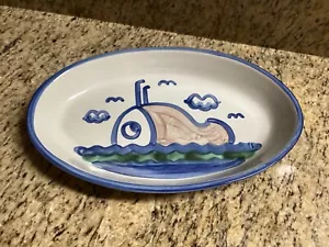 Raro M.A. Plato ovalado Hadley "Ship & Whale" 13 1/2” x 9” - Imagen 1 de 13