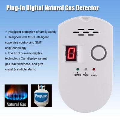 BRJ-502D Digital Natural Gas Leak Detector Alarm Gas Leak Monitor for Home Kitchen C8F0