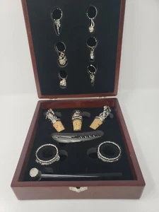 Wine Accessory Kit Legacy by Picnic Time Wood Faux Finish Carry/Storage Case  - Picture 1 of 10