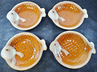 Vintage Set of 4 Italica Ars Fish Plates 11" #78262 Brown Italy Excellent