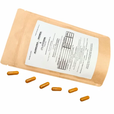 400 St x 505mg KURKUMA INGWER PIPERIN-1%schwarzer pfeffer ex Kapseln - Bild 1 von 3