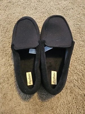 Zapatillas Dearfoams acogedoras cómodas sin cordones negras resistentes al agua talla W XL 11-12 Foto 1 de 4