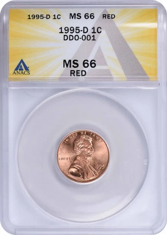 1995-D Lincoln Cent MS66RD ANACS DDO 1 Cover