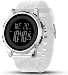 Yuink Watch Ultra-Thin Digital Sports Watch Waterproof Stainless Steel White - Picture 1 of 9