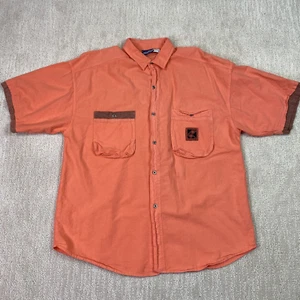Gitano button down shirt Mens XL Orange Salmon Long Sleeve - Picture 1 of 12