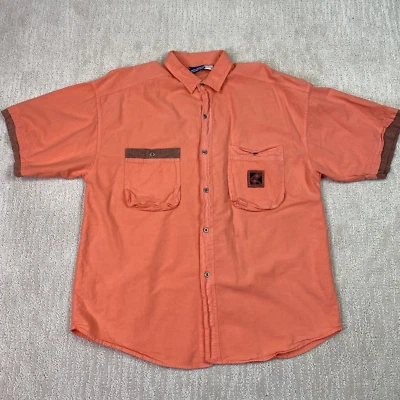 Gitano button down shirt Mens XL Orange Salmon Long Sleeve - Image 1 of 4