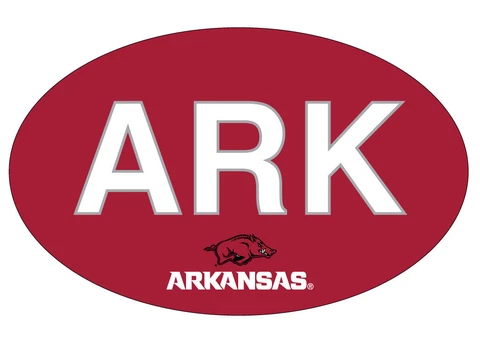 ARKANSAS BLOCK LETTER OVAL MAGNET-ARKANSAS RAZORBACKS CAR MAGNET-NEW FOR 2016! Cover