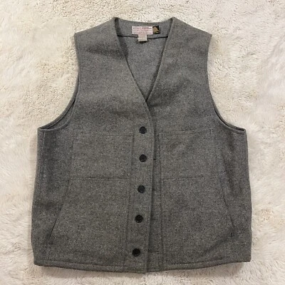 Chaleco de Lana Filson Mackinaw De Colección Para Hombre 46 Estilo 20 Gris Carbón Hecho en EE. UU. Foto 1 de 3