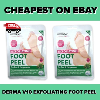 2X Derma V10 Fuß Pack Teebaum & Pfefferminz Peeling tief feuchtigkeitsspendend Peeling