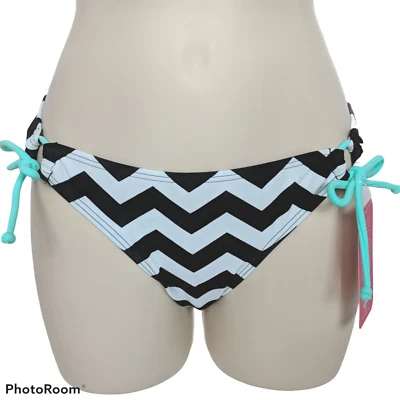 Nuevo con etiquetas Parte inferior de bikini hipster Hula Honey para mujer talla XS Zig Zag negro blanco Foto 1 de 4