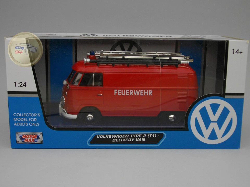 Volkswagen Type 2 (T1) Delivery Van "Feuerwehr" - Motormax 1:24 - MX79564FE - Immagine 1 di 1