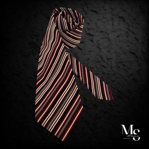 KITON NAPOLI 7Fold Burgundy Striped Silk Tie Made In Italy W:3.9" NWOT - Picture 1 of 7