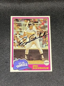 Eric Soderholm New York Yankees Signed Auto 1981 Topps Card #383 ~ COA - Picture 1 of 3