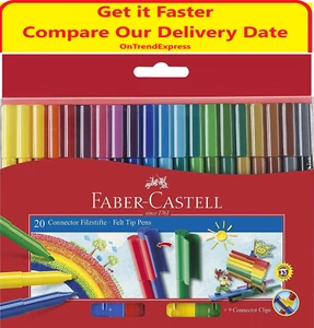 Faber-Castell 20 Pack Connector Pens/Textas Brand NEW - Picture 1 of 12