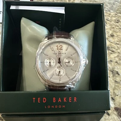 Ted Baker  London Harryl Chronograph Leather Strap Watch 42mm NEW - Image 1 of 4