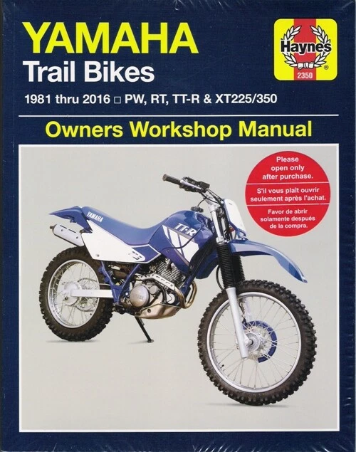 Yamaha Trail Bikes 1981-2016 PW RT TT-R XT225 Haynes manual de reparación de servicio 3319 Foto 1 de 1