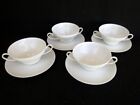 Rosenthal Romance All White Set of 4 Cream Soups/Saucers Embossed Ovals