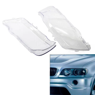 Pair Headlight Head Light lamp Clear Lens Cover Clear For BMW X5 E53 2000-2003 - Image 1 of 4