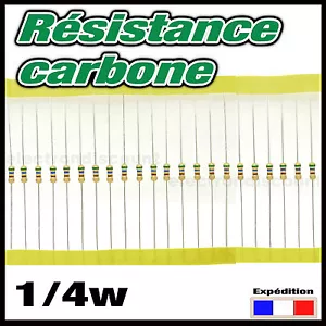 100R025#20 à 250pcs 100 ohms résistance carbone 1/4w - resistor - Imagen 1 de 1