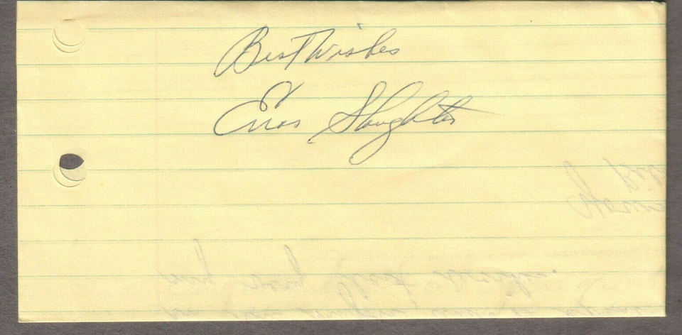 back of letter signed in 1979 by baseball Hall Of Famer Enos Slaughter/Cardinals - Image 1 of 1