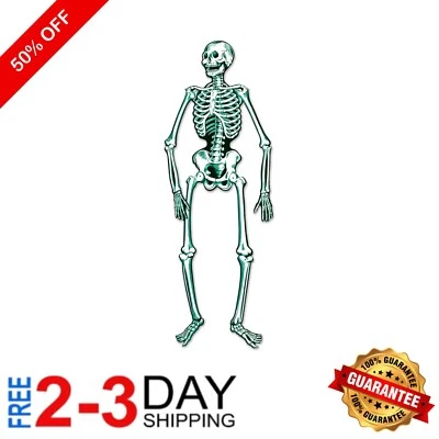 Decoración de recorte de esqueleto articulado posable para fiestas de Halloween - 55" Foto 1 de 4