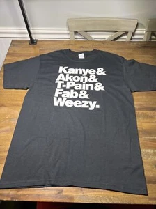 Vintage Kanye West Lil Wayne & More Black Concert T Shirt Size Large Y2K NWOT - Picture 1 of 7