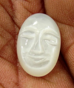 7.45 Ct Natural White Moonstone Loose Gemstone Carved Moon Face Wire Wrap-64097 - Picture 1 of 5