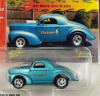 Johnny Lightning 1941 Willys GASSER 挑战者,快速滚轮速度车轮 k1 — 第 1/3 张图片