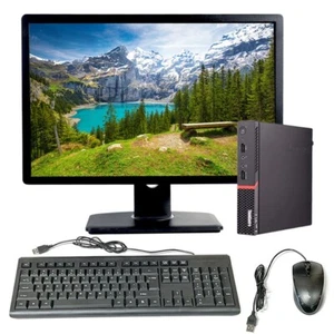 Lenovo Desktop i5 Computer 8GB RAM 256GB SSD 20in LCD Windows 10 Pro PC WiFi - Picture 1 of 9