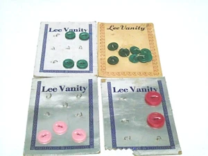 Botones de Costura Cuatro Tarjetas Parciales Muy Antiguo "Lee Vanity" Nuevo - Imagen 1 de 2