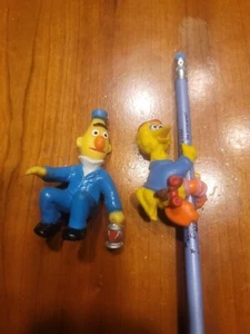 Big Bird Yellow Pencil Bert Topper Sesame Street Applause Vtg Muppets Lot 2 - Picture 1 of 11