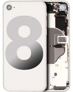 Coque arrière Apple iPhone 8 argent avec petits composants préinstallés OEM grade C - Photo 1 sur 7