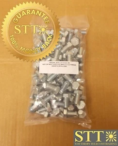 HEX CAP BOLT .875(7/8) INCH 1/2-13 THREAD GRADE 2 (307A) ZINC ( LOT OF 100 ) NEW - Picture 1 of 4