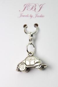 VW Volkswagon Car Bug Beetle Charm Clip On Lobster Claw Clasp, Slider Charms