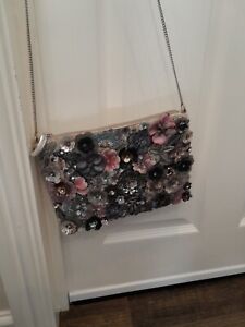 Monsoon /Accessorize - Flower Design Beaded Sequin & Gem Embellished Evening Bag